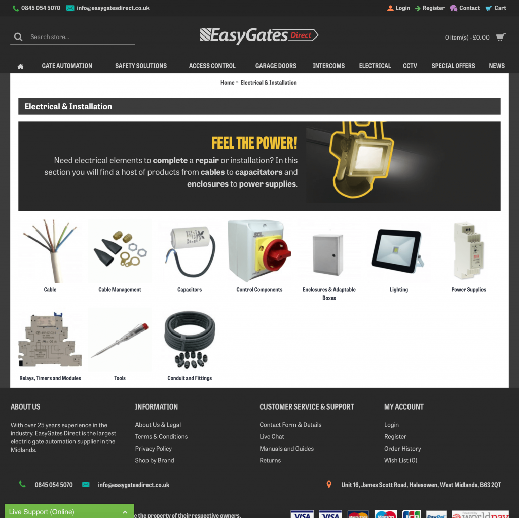 EasyGates Direct Electrical Section