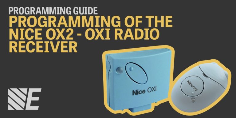 Programming Guide - Programming of the Nice OX2 and OXI Radio Receivers