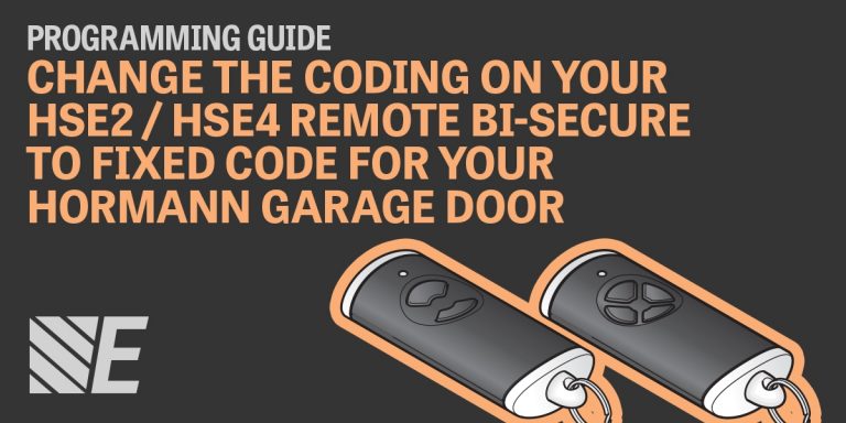 Programming Guide - Change the Coding on your HSE2 / HSE4 Remote Bi-Secure to Fixed Code for your Hormann Garage Door