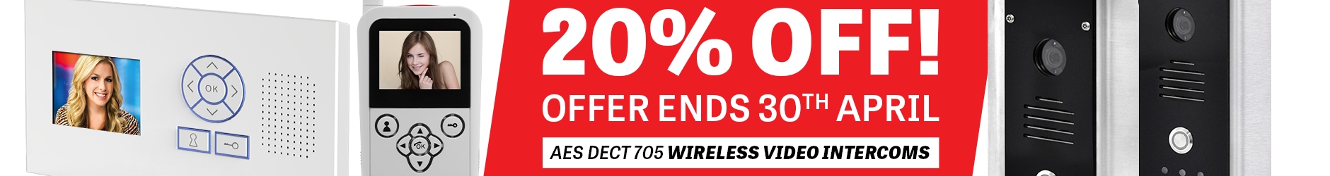 20% off AES DECT 705 Wireless Video Intercom Kits - Offers end 30th April 2022 @ 11:59 PM BST.