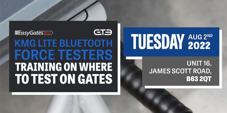 KG LITE Bluetooth Force Testers - Training On Where To Test On Gates - Tuesday Aug 2nd @ Unit 16, James Scott Road, B63 2QT