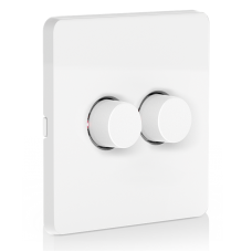 AOne Zigbee 220-240V 2 x Battery Operated Wireless Rotary Dimmer on 1 Gang Plate
