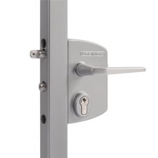 Locinox LAKQ60U2LVSZM Surface-Mounted Gate Lock For 60–80 mm Square Profiles (Silver)