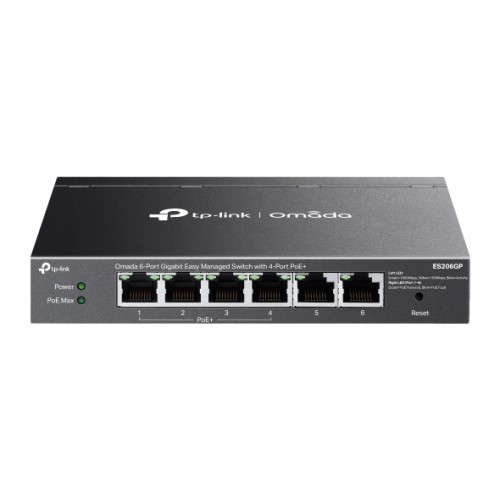 TP-Link Omada 6-Port Gigabit Easy Managed Switch with 4-Port PoE+ TP-Link Omada 6-Port Gigabit Easy Managed Switch with 4-Port PoE+
