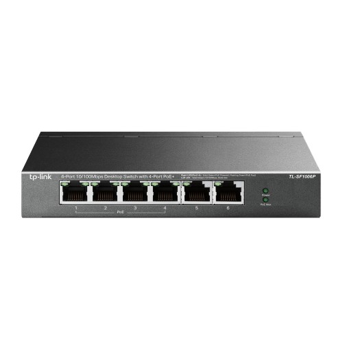 TP-Link TL-SF1006P 6-Port 10/100 Mbps Desktop Switch with 4-Port PoE+ TP-Link TL-SF1006P 6-Port 10/100 Mbps Desktop Switch with 4-Port PoE+