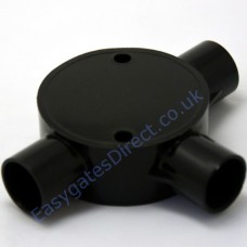PVC 20mm 3 Way Tee Box (Black)