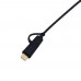 1.2m USB 3 in 1 Charge Cable Type C and A to Type C/B