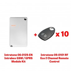Bundle Offer - Intratone 06-0129-EN GSM/GPRS/RF Receiver Kit + 10 x Intratone 09-0101 2CH Remote Control Black