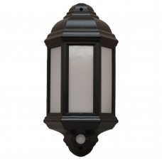 Meridian HL7LED/PIR - 7W LED Half Lantern + Integrated PIR Sensor (Black Polycarbonate)