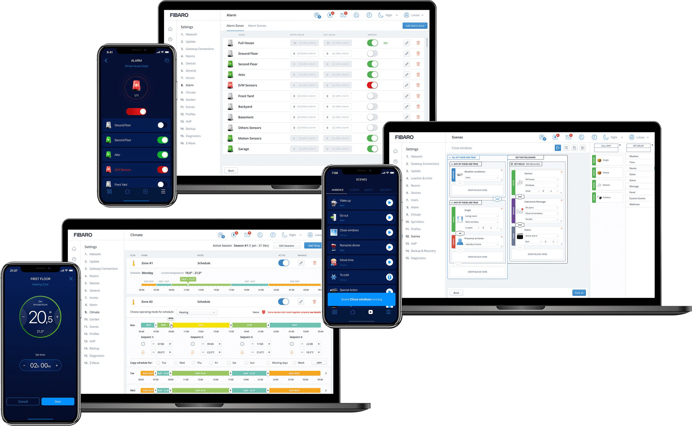 Multiple Fibaro Pages with Mobile phone