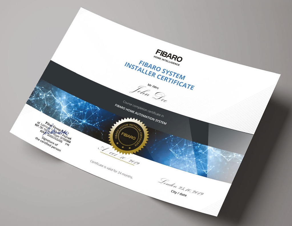 Fibaro System Installer Certificate